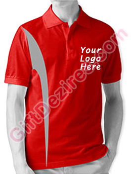 Designer Red and Grey Color T Shirt With Logo Printed